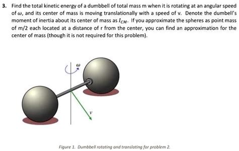 find the total kinetic energy ktot of the dumbbell.|Find the total kinetic energy Ktot of the dumbell. .